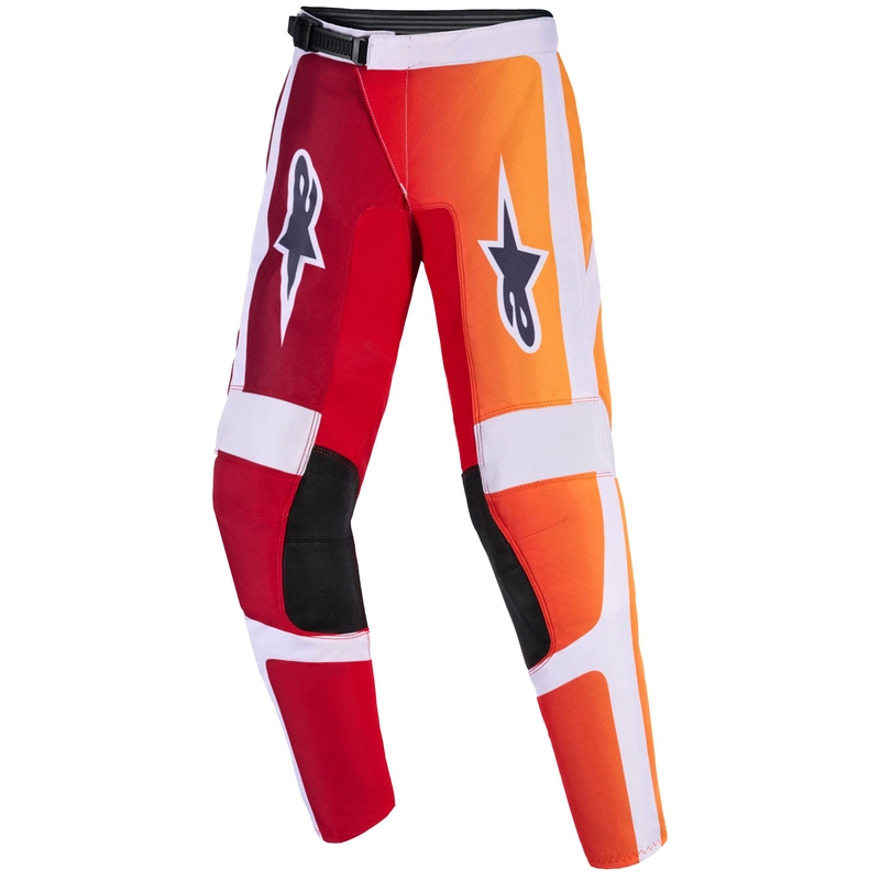 Pantaloni da motocross per bambini Alpinestars Fluid Portl rosso-arancione-grigio chiaro