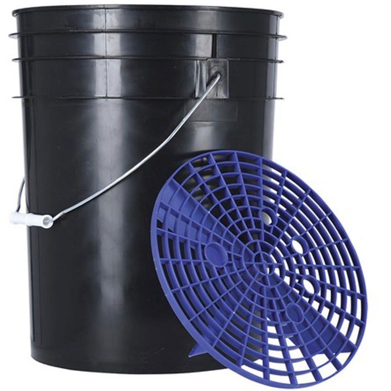 Secchio con griglia antigoccia Oxford nero-blu