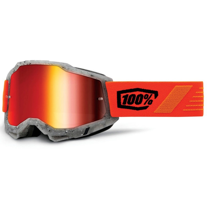 Occhiali da motocross 100% ACCURI 2 Schrute con plexiglass rosso