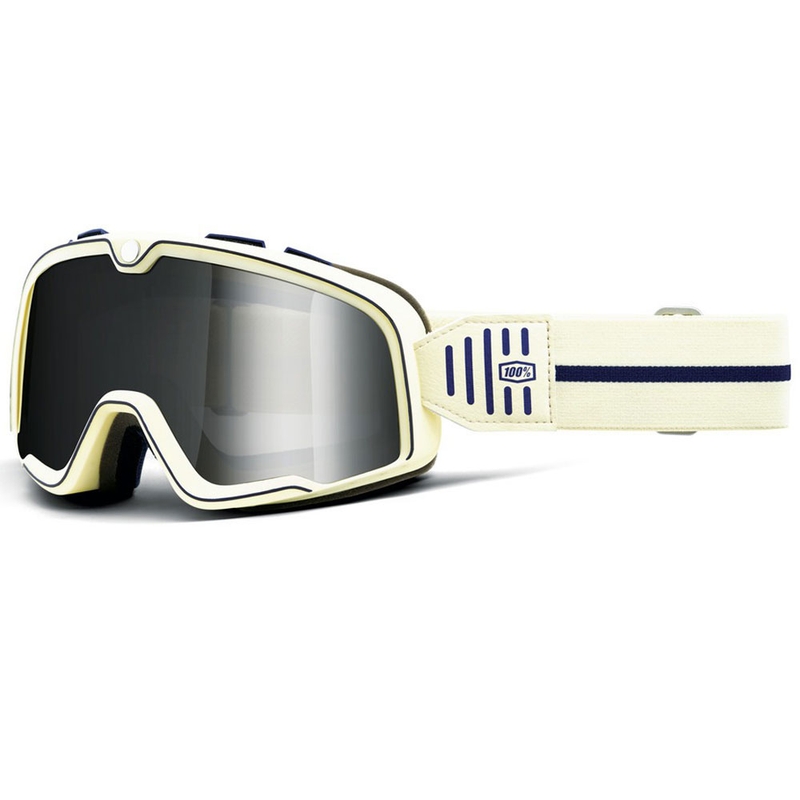 Occhiali da moto 100% BARSTOW ARMO con plexiglass argento
