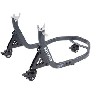 Cavalletto posteriore per motocicletta Oxford Zero-G Rocker con ruota aggiuntiva, nero