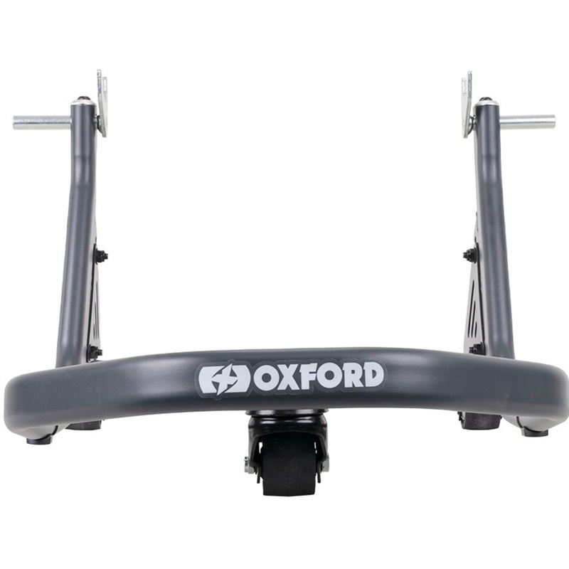 Cavalletto posteriore per motocicletta Oxford Zero-G Rocker con ruota aggiuntiva, nero