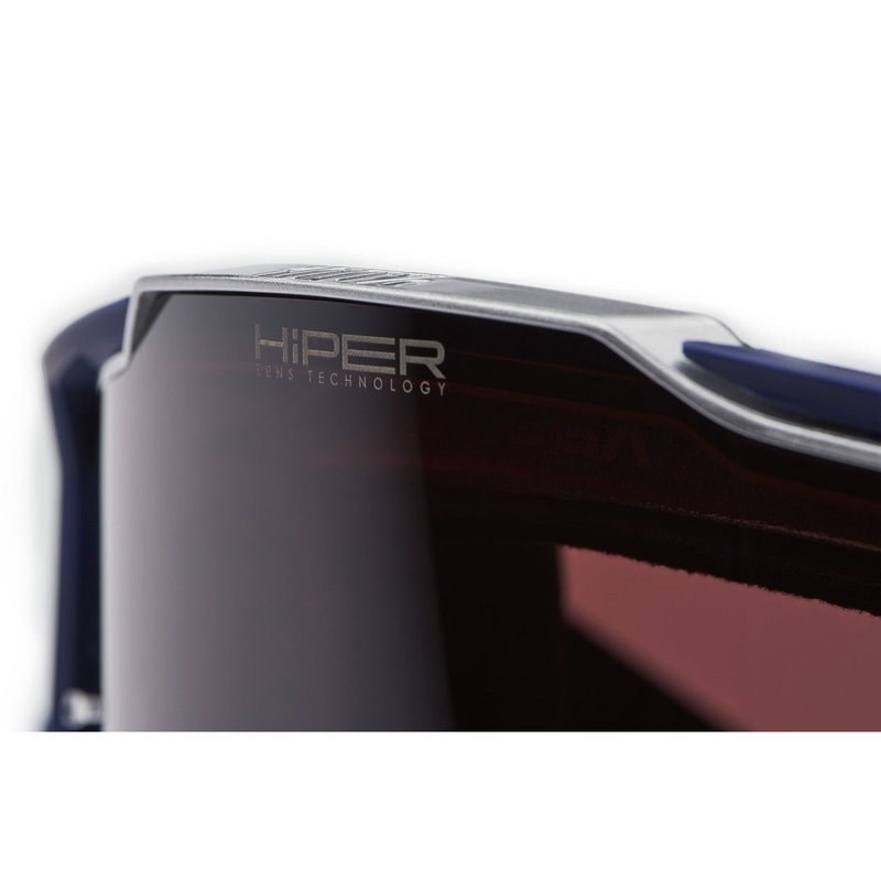 Occhiali da motocross 100% ARMEGA Hiper Novel con plexiglass argentato