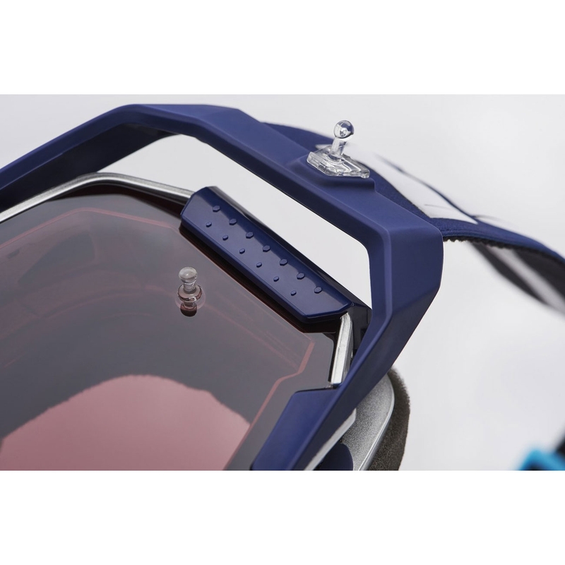 Occhiali da motocross 100% ARMEGA Hiper Novel con plexiglass argentato