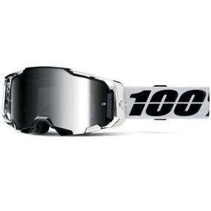 Occhiali da motocross 100% ARMEGA Atac con plexiglass argento
