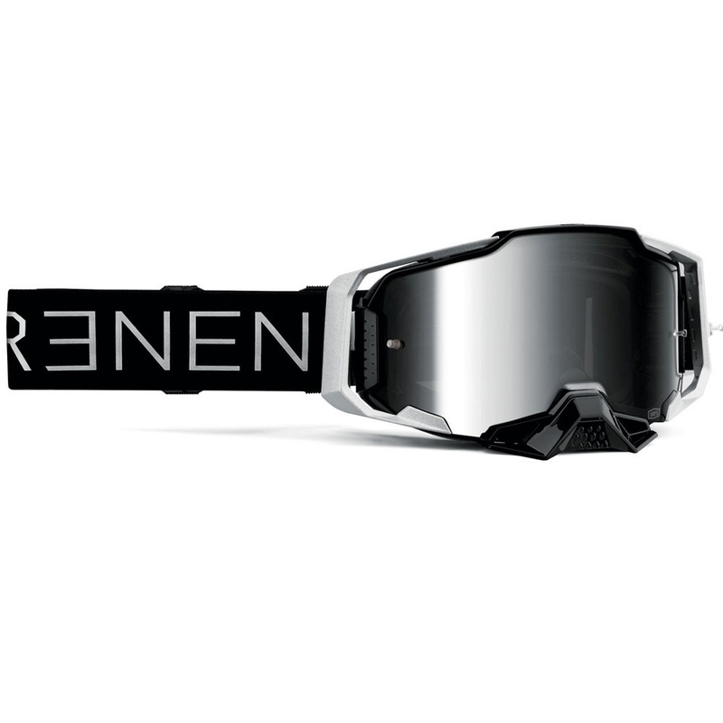 Occhiali da motocross 100% ARMEGA Reneen S2 con plexiglass argento