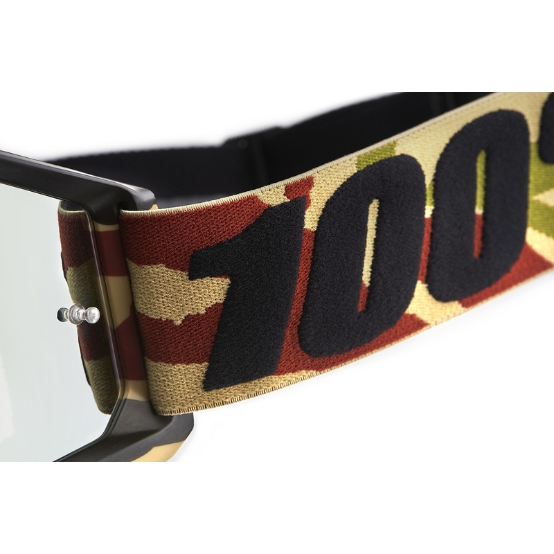 Occhiali da motocross 100% Accuri Mission con plexiglass argento