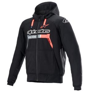 Felpa con cappuccio Alpinestars Chrome Ignition nera-rossa fluo-grigia-bianca