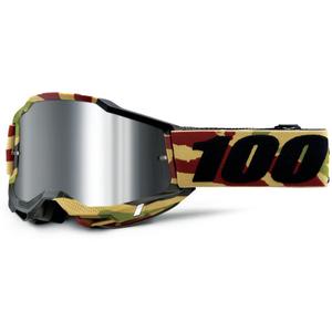 Occhiali da motocross 100% Accuri Mission con plexiglass argento