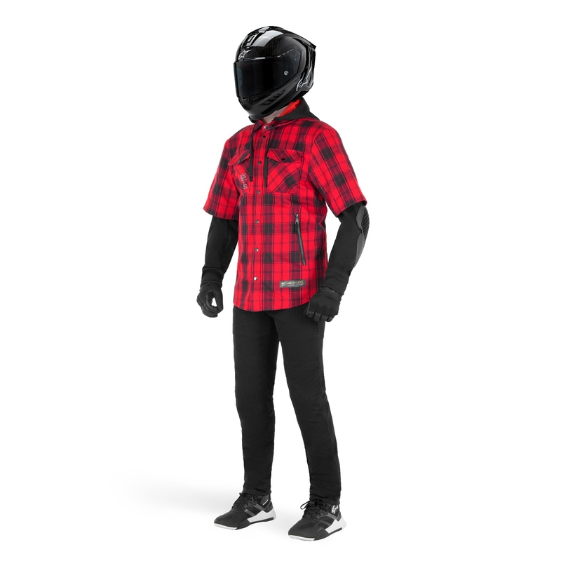 Maglia da moto Alpinestars MO.ST.EQ Tartan rosso-nero