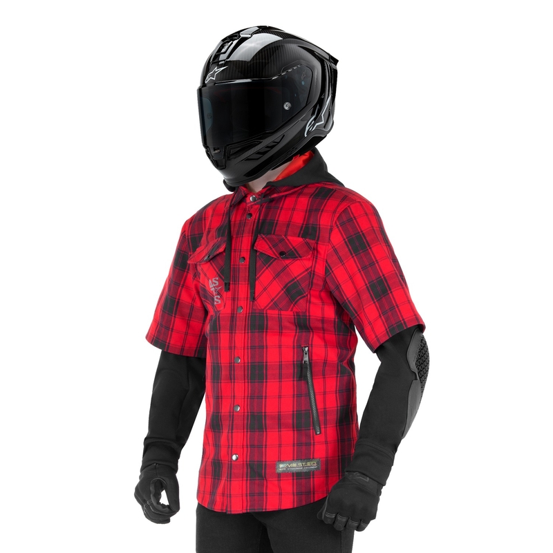 Maglia da moto Alpinestars MO.ST.EQ Tartan rosso-nero