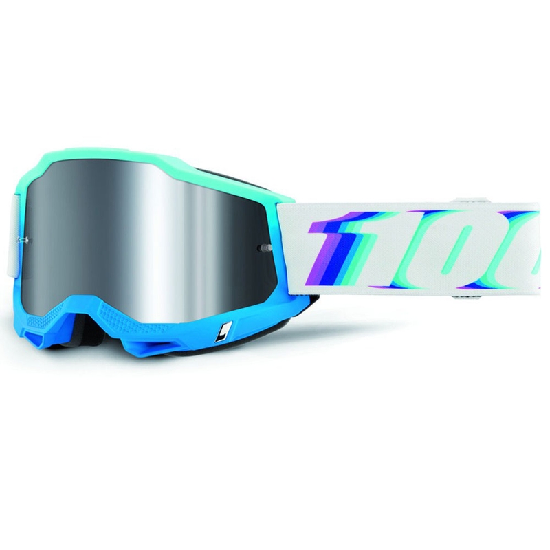 Occhiali da motocross 100% Accuri Stamino con plexiglass specchiato argento