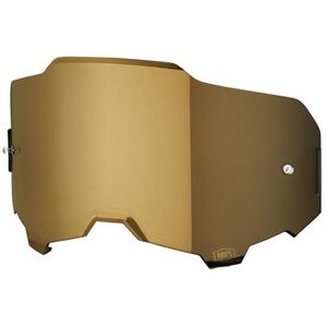 Visiera specchiata oro 100% ARMEGA per occhiali da motocross (antiappannamento)