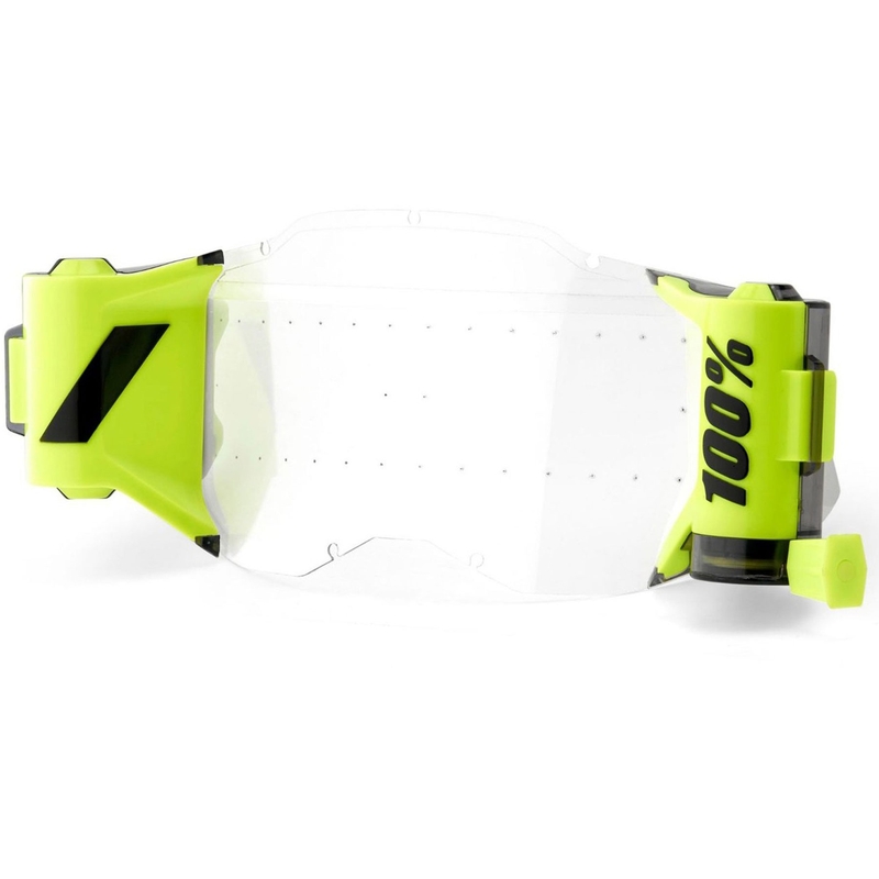 Sistema ROLL-OFF per occhiali da motocross per bambini 100% Forecast NUOVA GENERAZIONE trasparente