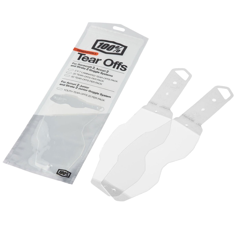 Laminati tear-off per occhiali da motocross 100% RACECRAFT 2/ACCURI 2/STRATA 2