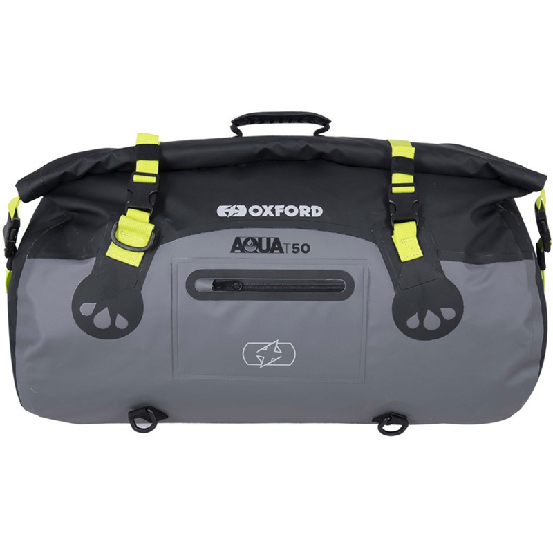 Oxford Aqua T-50 Roll Bag 50 l borsa impermeabile nero-grigio-giallo fluo