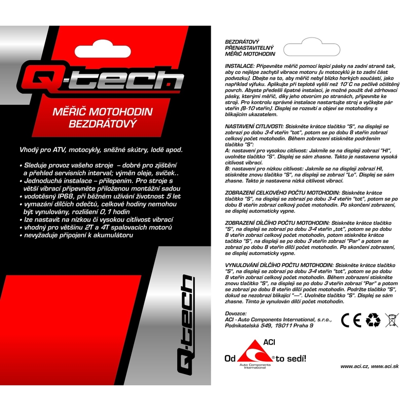 Contaore wireless con contatore azzerabile Q-TECH nero