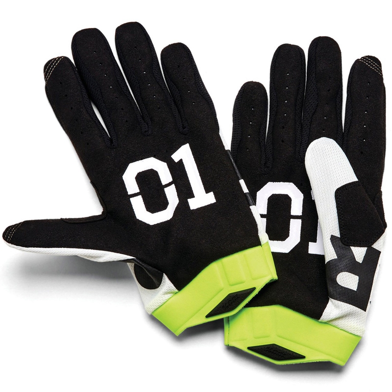 Guanti da motocross 100% - USA ITRACK RACR bianchi