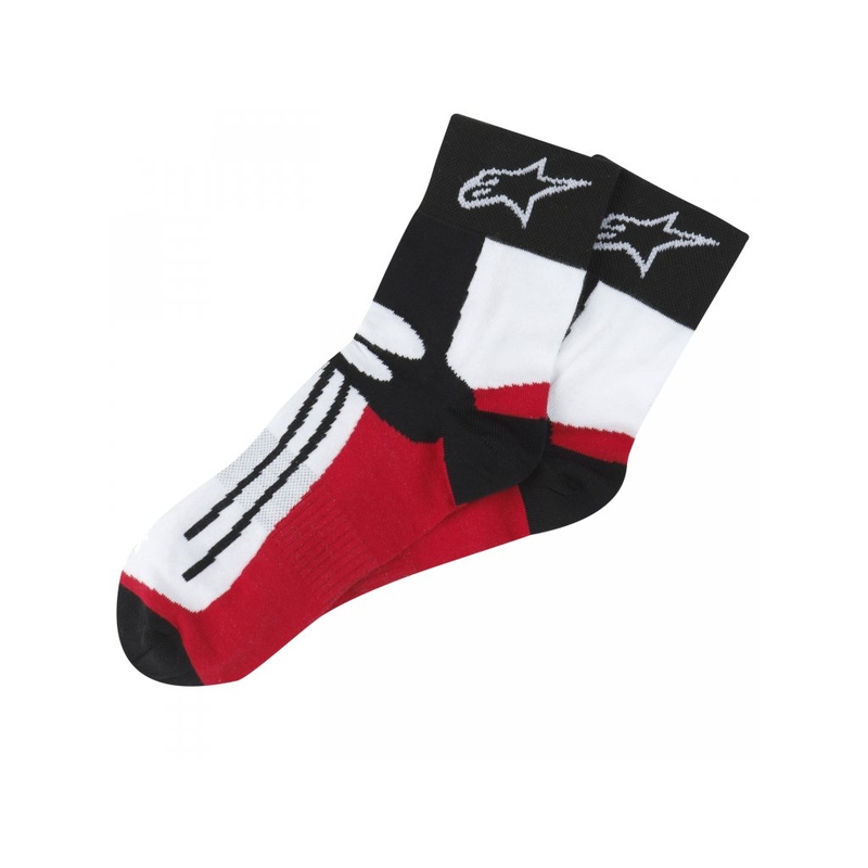 Alpinestars Racing Road Calzini corti neri, bianchi e rossi