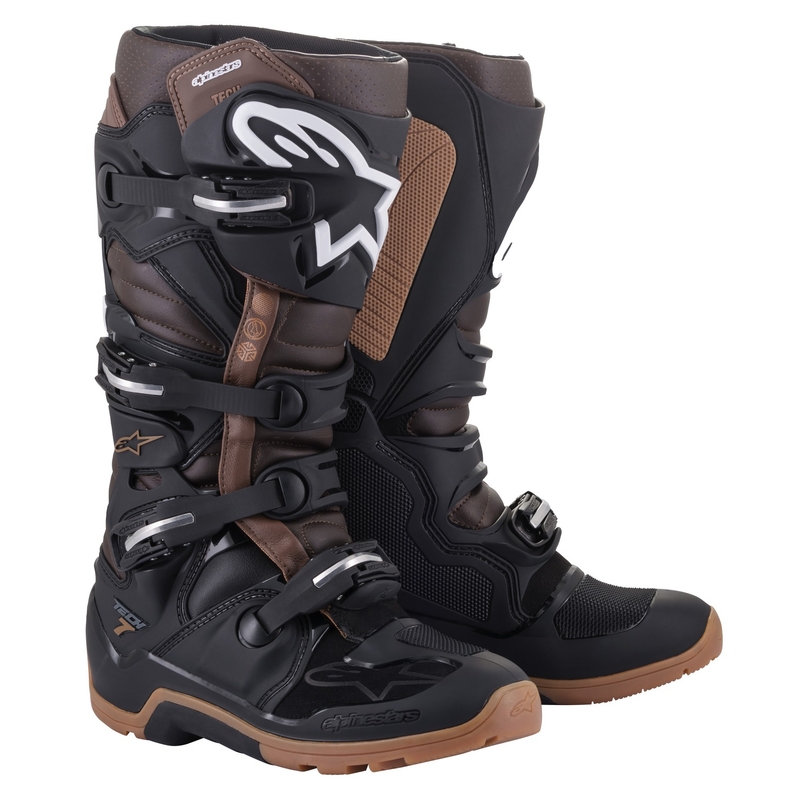 Stivali da moto Alpinestars Tech 7 Enduro Nero-Marrone scuro