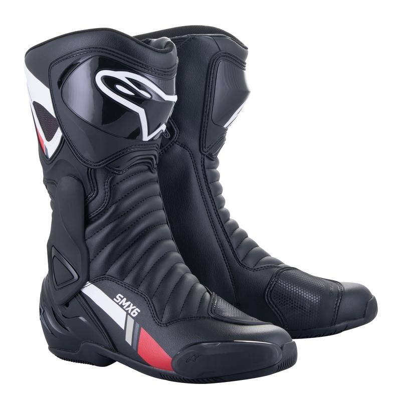 Stivali da moto Alpinestars S-MX 6 nero-bianco-grigio-rosso