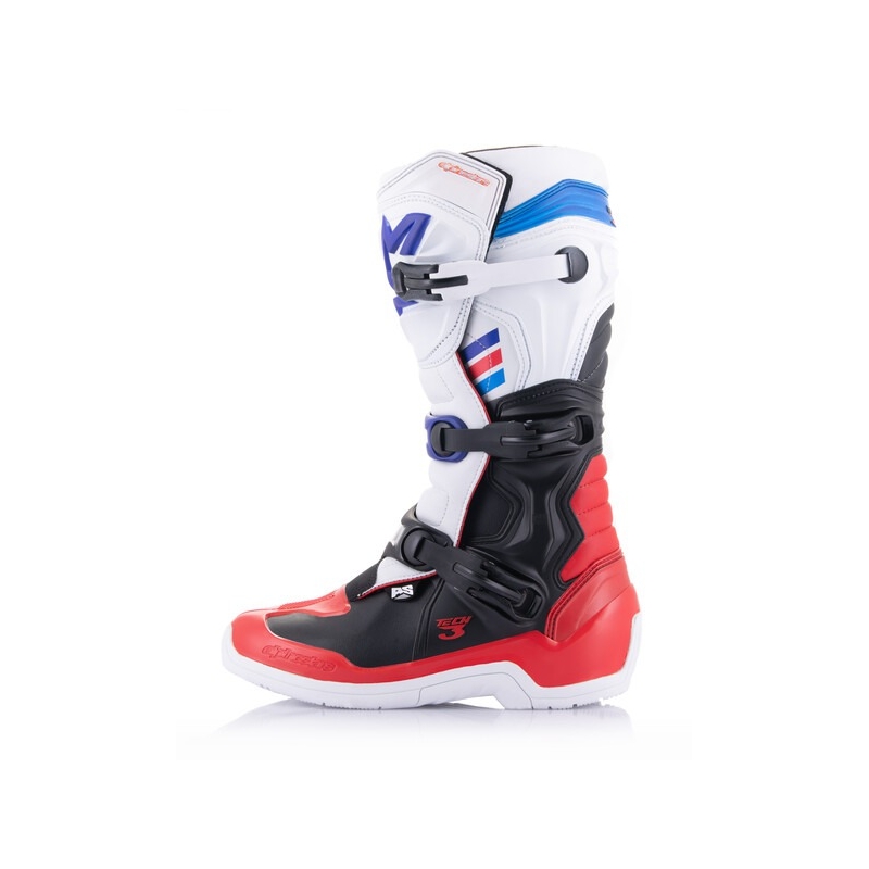 Stivali da motocross Alpinestars TECH 3 bianco-nero-blu-rosso