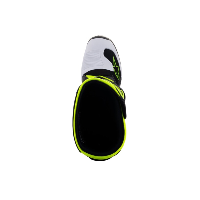 Stivali da moto per bambini Alpinestars Tech 7 S nero-bianco-giallo fluo-blu