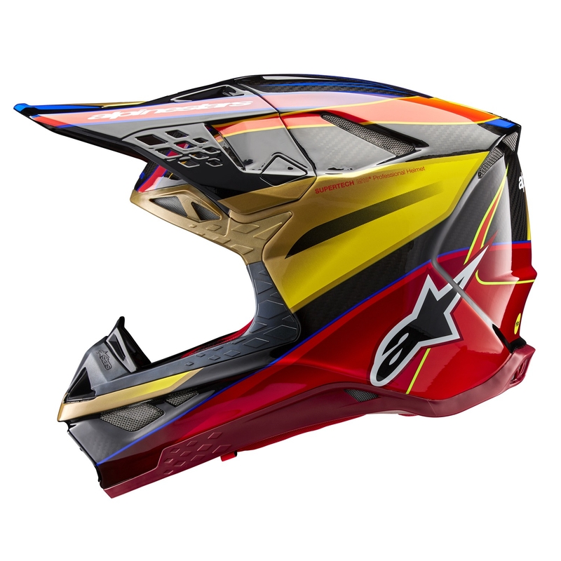 Casco da motocross Alpinestars Supertech S-M10 Era oro-rosso
