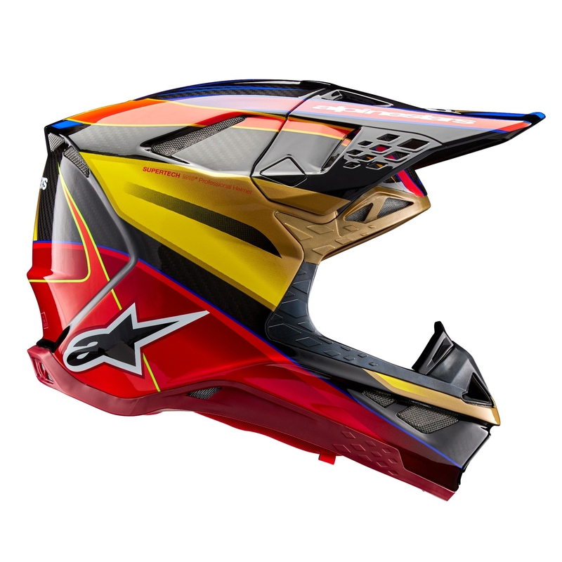 Casco da motocross Alpinestars Supertech S-M10 Era oro-rosso