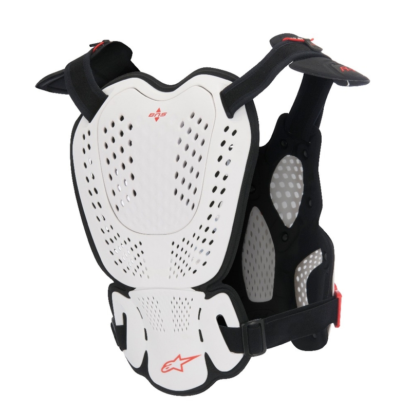 Protezione per il corpo Alpinestars A-1 Roost Guard CE2 bianco-nero-rosso