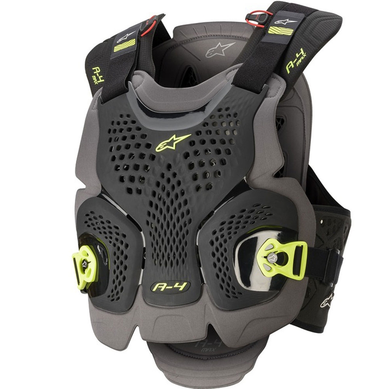 Protezione toracica Alpinestars A-4 MAX nero-antracite-giallo fluo