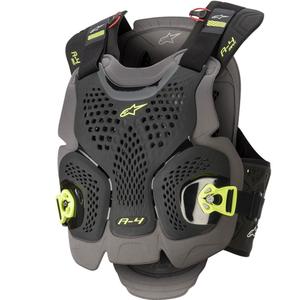 Protezione toracica Alpinestars A-4 MAX nero-antracite-giallo fluo