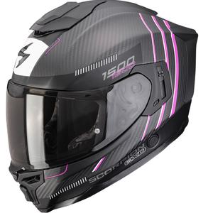 Casco moto integrato Scorpion EXO-1500 Carbon Air Zity nero opaco-rosa