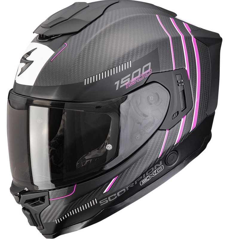 Casco integrale da moto Scorpion EXO-1500 Carbon Air Zity Nero opaco-Rosa