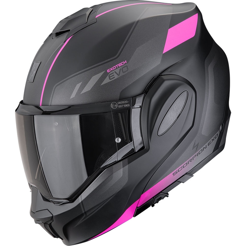 Casco moto apribile Scorpion EXO-TECH EVO Socius nero opaco-rosa