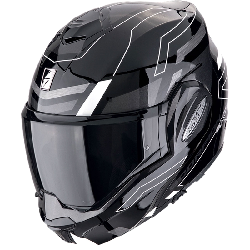 Casco moto pieghevole Scorpion EXO-TECH EVO CONQUER bianco e nero