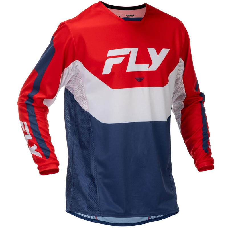 Maglia da motocross FLY Racing Kinetic USA rosso-bianco-blu