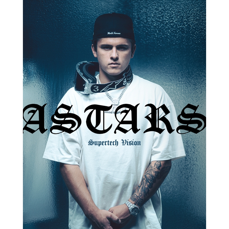 Occhiali da motocross Alpinestars Supertech Vision DNGR38 XXV nero-argento con plexiglass specchiato argento