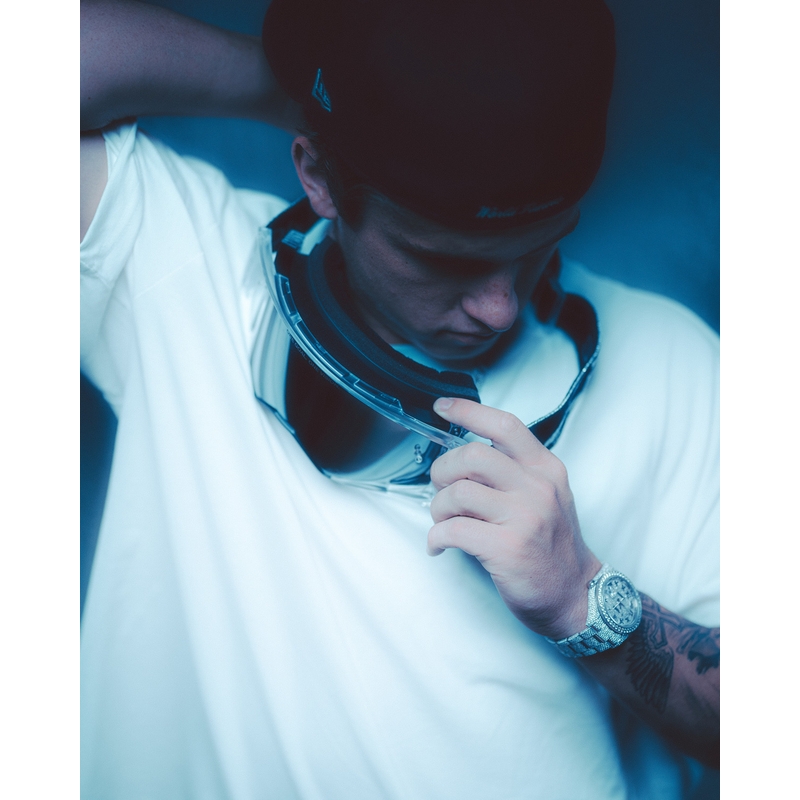 Occhiali da motocross Alpinestars Supertech Vision DNGR38 XXV nero-argento con plexiglass specchiato argento