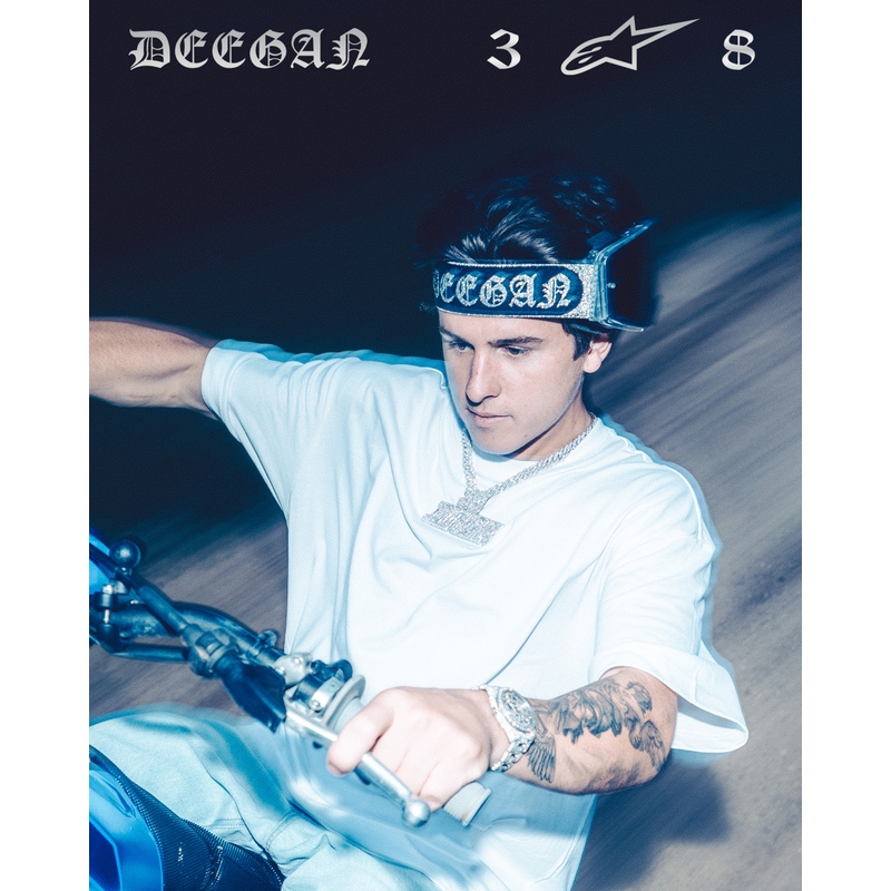 Occhiali da motocross Alpinestars Supertech Vision DNGR38 XXV nero-argento con plexiglass specchiato argento