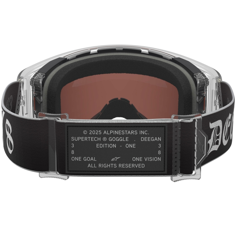 Occhiali da motocross Alpinestars Supertech Vision DNGR38 XXV nero-argento con plexiglass specchiato argento