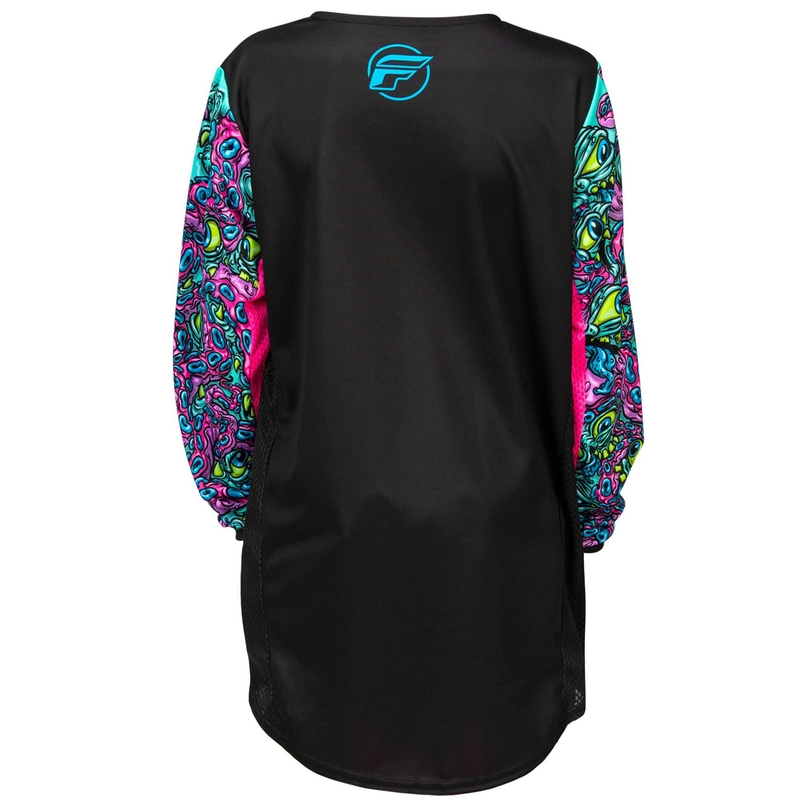 Maglia da motocross per bambini FLY Racing KINETIC MUTANT nera-multicolore