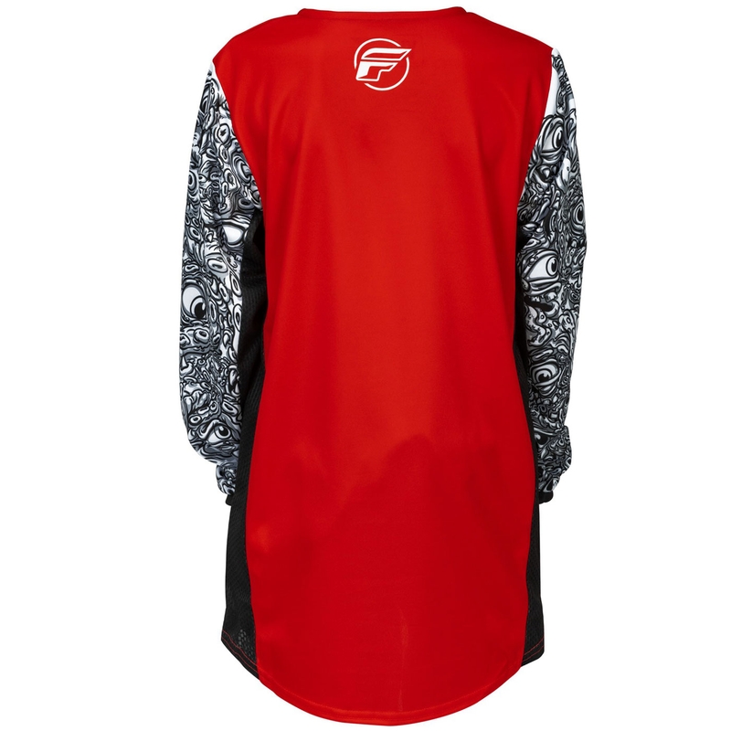 Maglia da motocross per bambini FLY Racing KINETIC MUTANT rosso-bianco-nero