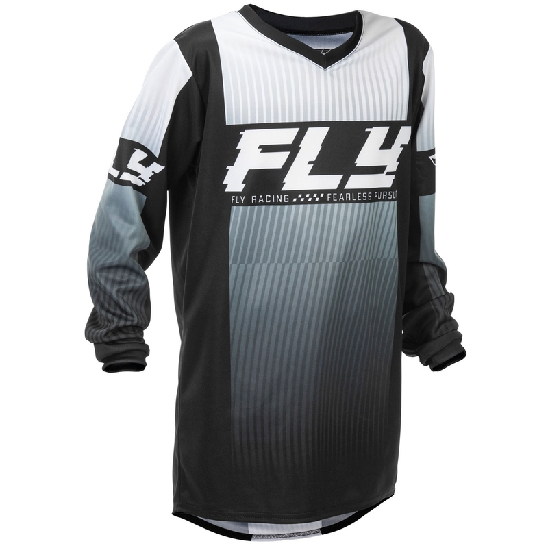 Maglia da motocross per bambini FLY Racing F-16 nera-bianca