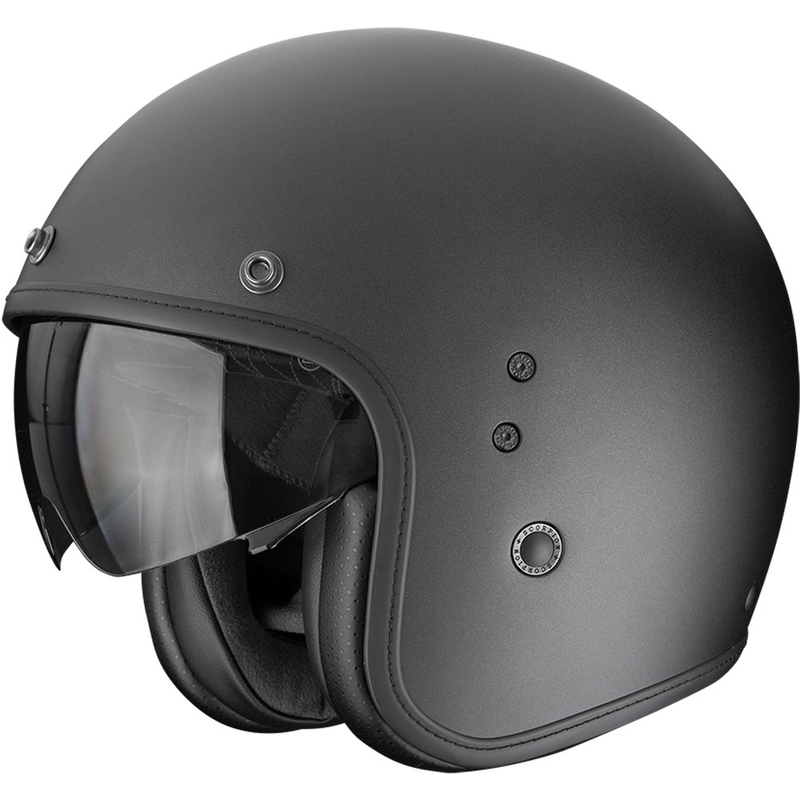 Casco da moto aperto Scorpion Belfast EVO Solid Nero Perla Opaco