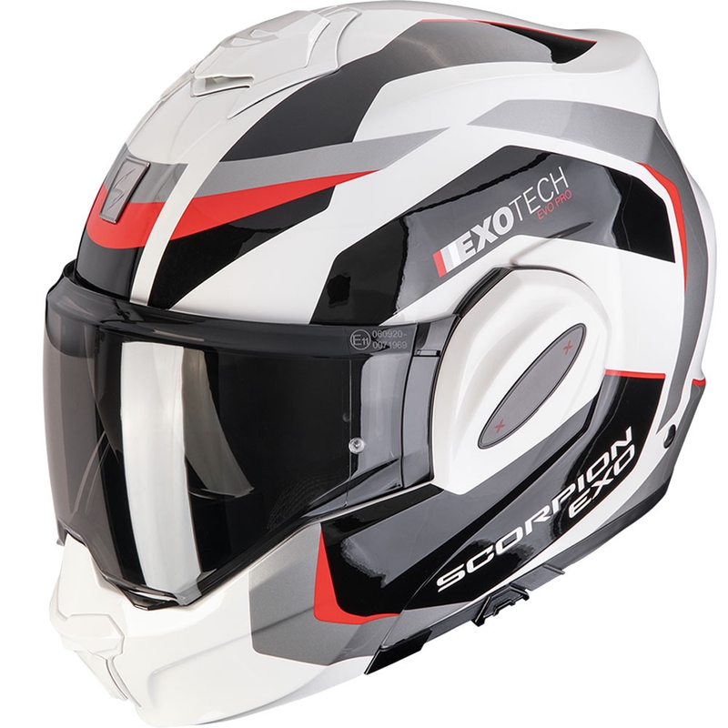Casco moto apribile Scorpion EXO-TECH EVO PRO Accuti grigio-nero-rosso