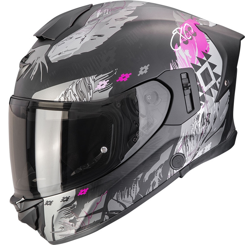 Casco integrale da moto Scorpion EXO-530 Air Hadji nero opaco-rosa