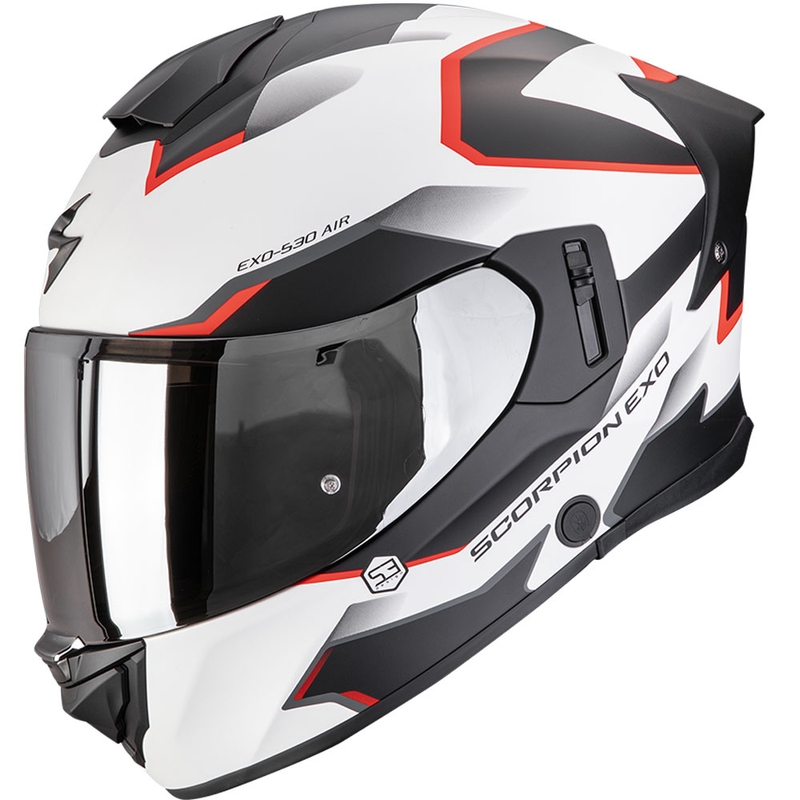 Casco integrale da moto Scorpion EXO-530 Air Clip bianco opaco-nero-rosso