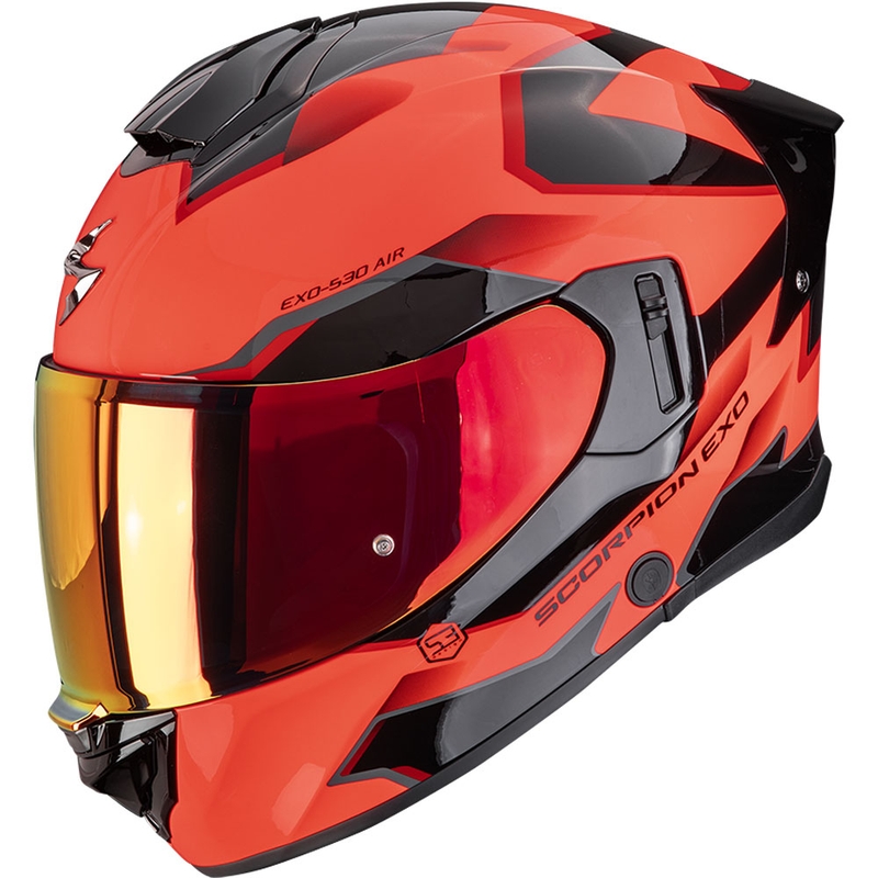 Casco integrale da moto Scorpion EXO-530 Air Clip rosso fluo-nero