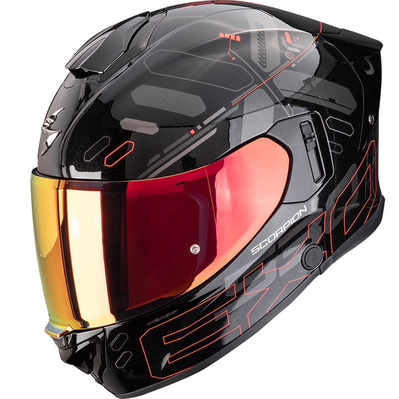 Casco integrale da moto Scorpion EXO-530 Air Fond nero metallizzato-rosso